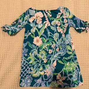 Lilly Pulitzer Blue and Green Floral Dress